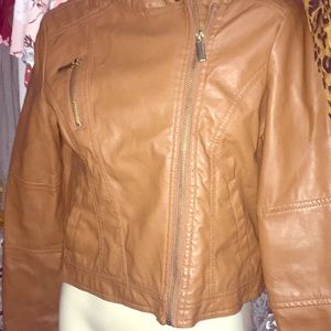 Brown leather jacket